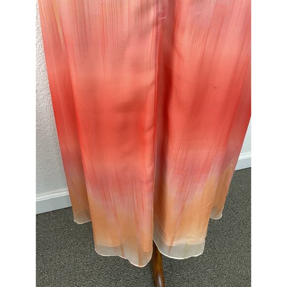 Flynn Skye Tank Dress Mid Side Slit Plunge Ruffled Ombre - Picture 11 of 12